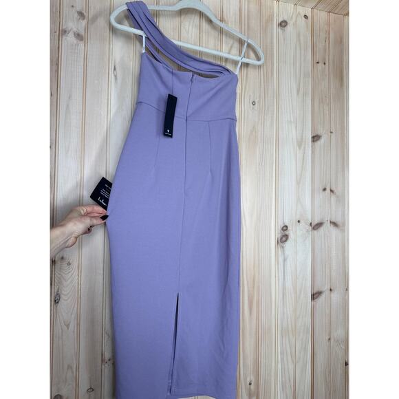 NWT Lulus Hold Your Attention Lilac One-Shoulder Sleeveless Midi Dress Banquet S - Picture 6 of 9